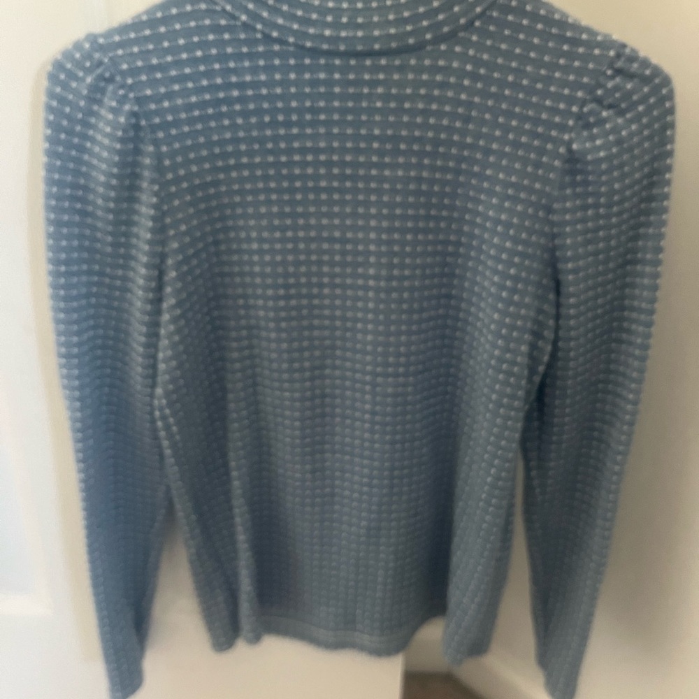 Madewell puff sleeve jacquard blue turtleneck size XS - Picture 2 of 3